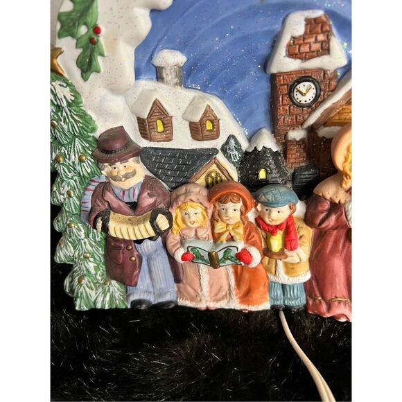 Vintage Ceramic Carolers Church Christmas Village Scene Family Children Decor - Picture 4 of 5